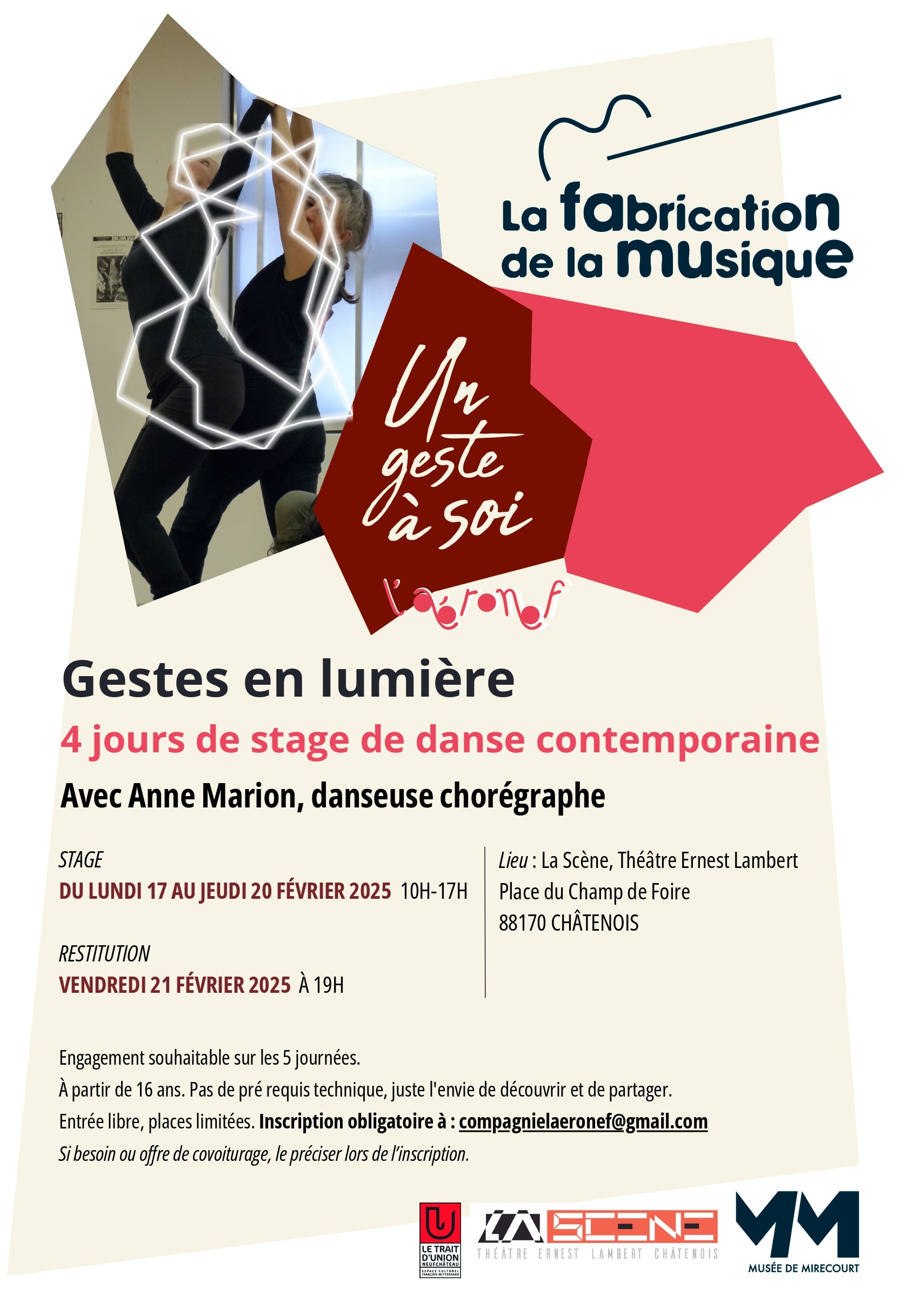 Flyer stage Gestes en lumière