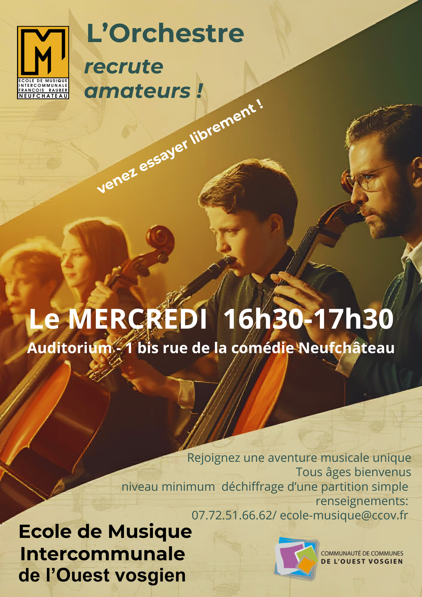 L’orchestre recrute amateurs !