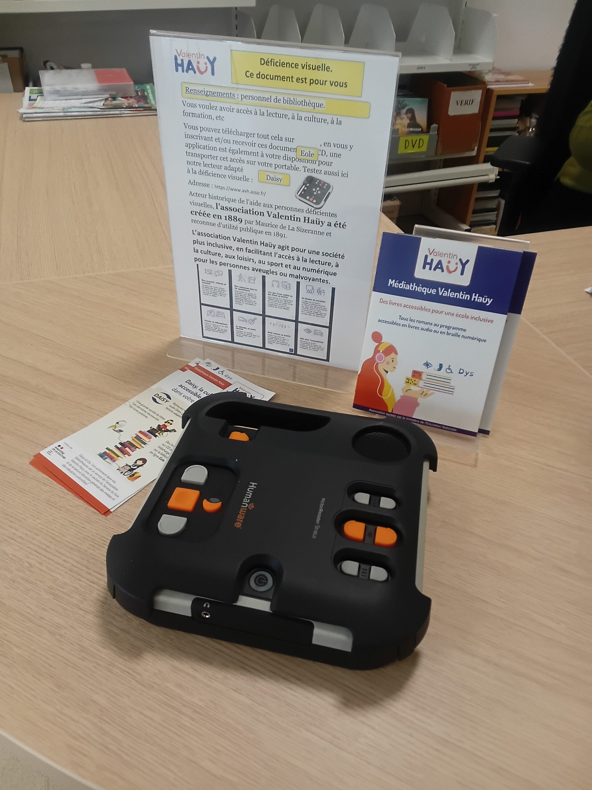 Nouveau service pour les déficients visuels – Bibliothèque :