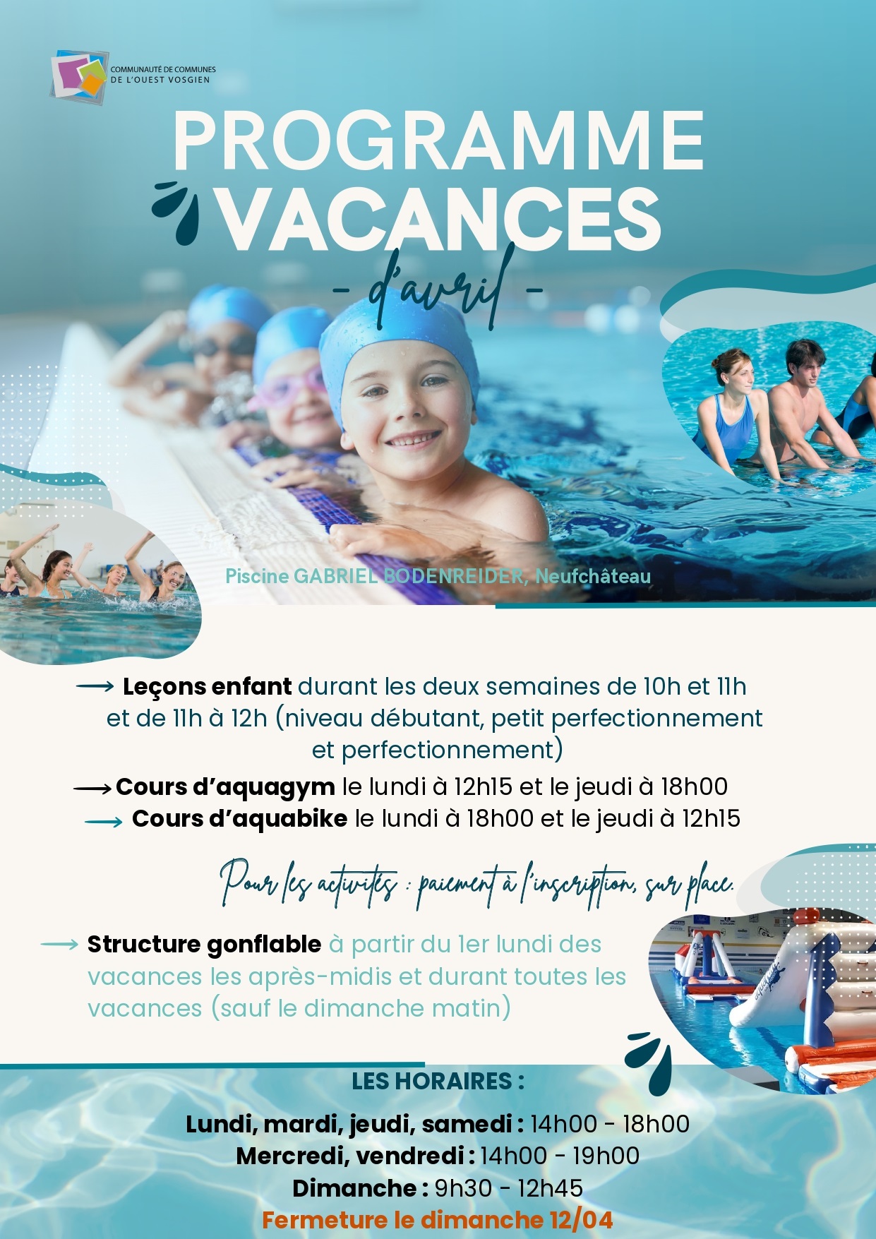 Vacances d’avril à la piscine