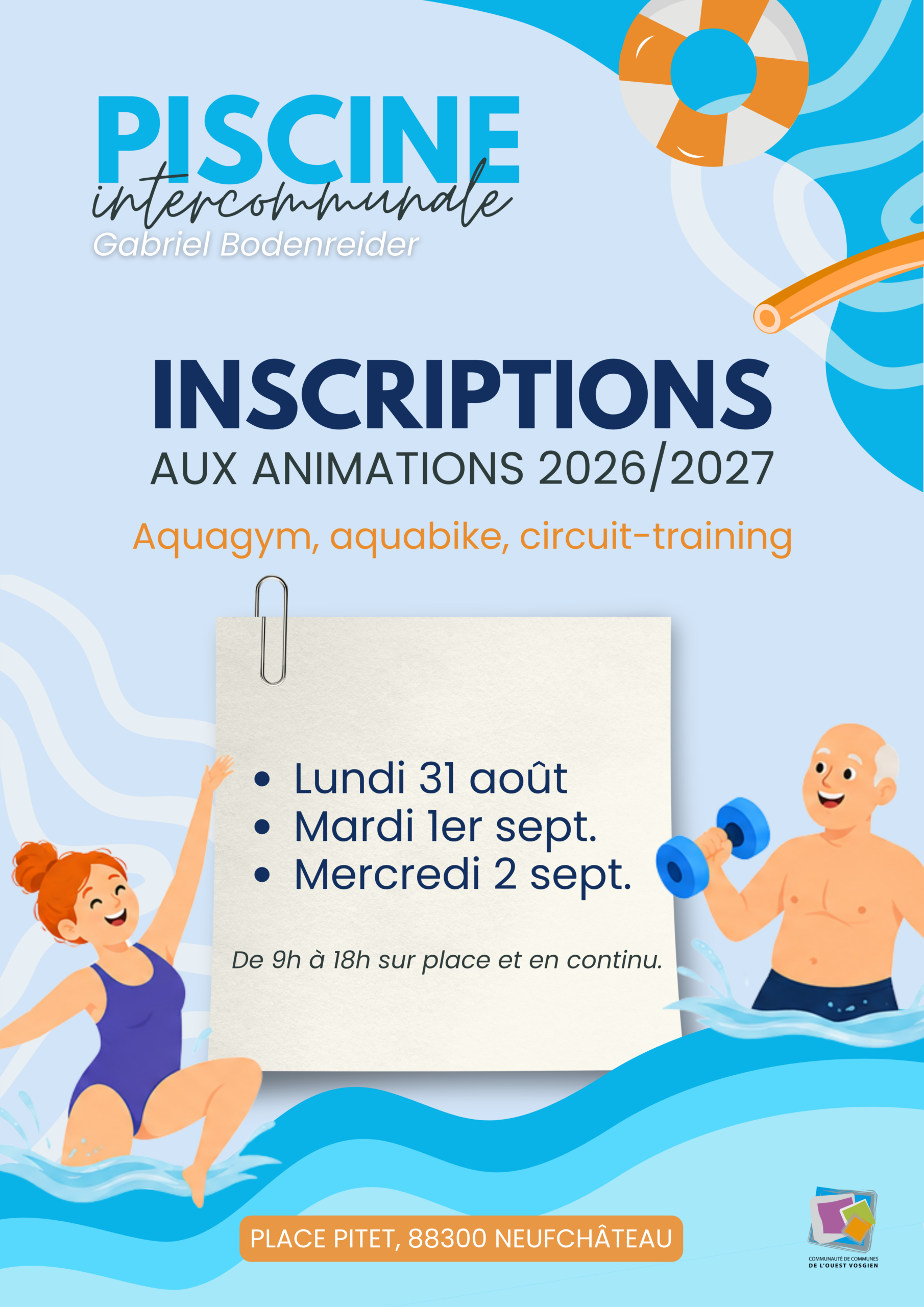Piscine Intercommunale : inscriptions aux animations 2026/2027